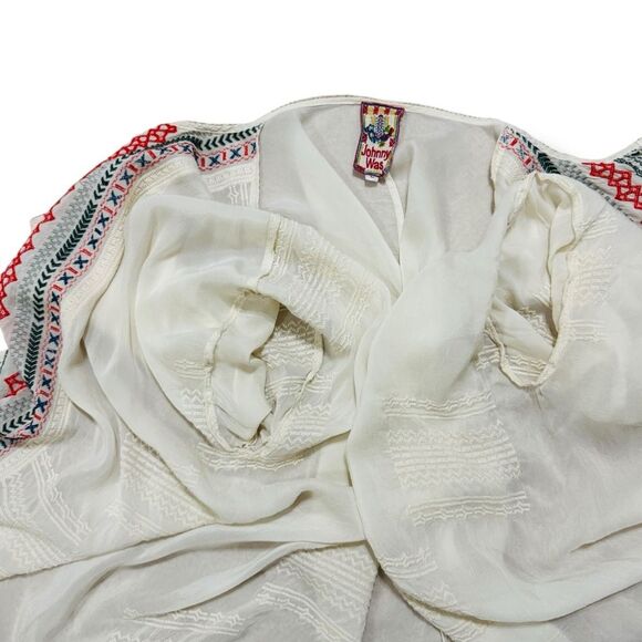 Johnny Was Button Down Blouse Size Large Women’s Boho Embroidered Top - Picture 10 of 13